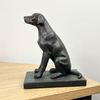 16cm Sitting Dog Ornament on Base – Resin