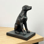 16cm Sitting Dog Ornament on Base – Resin