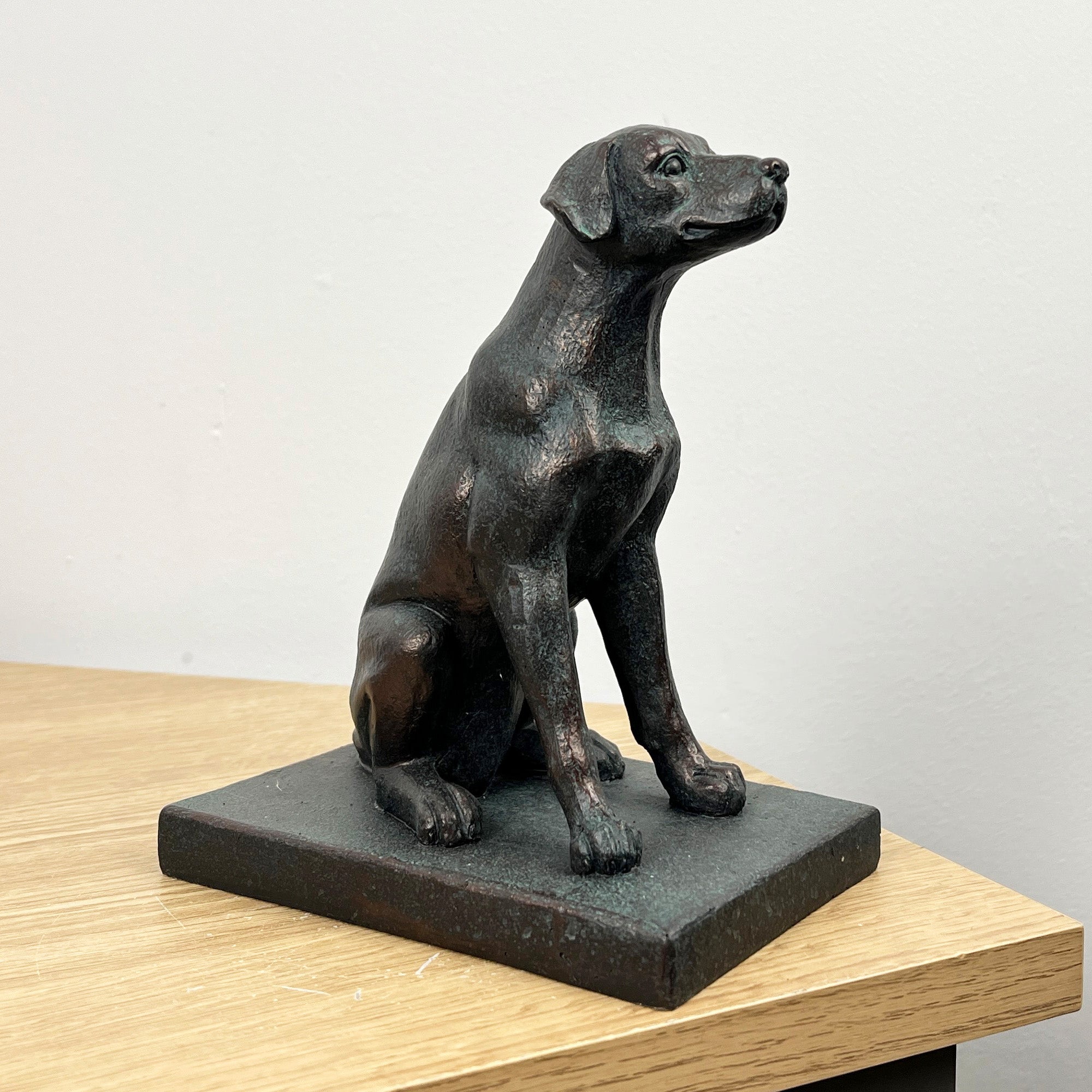 16cm Sitting Dog Ornament on Base – Resin