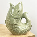 25cm Nautical Fish Jug Ornament - Green