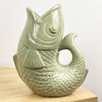 25cm Nautical Fish Jug Ornament - Green