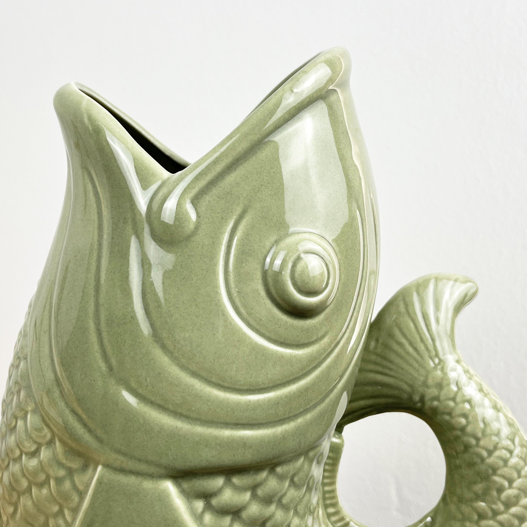 25cm Nautical Fish Jug Ornament - Green