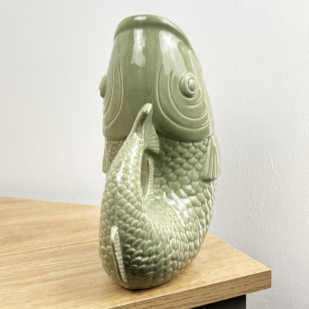 25cm Nautical Fish Jug Ornament - Green