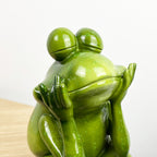 15.5cm Tall Edge Sitting Frog Ornament - Resin