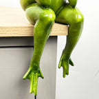15.5cm Tall Edge Sitting Frog Ornament - Resin