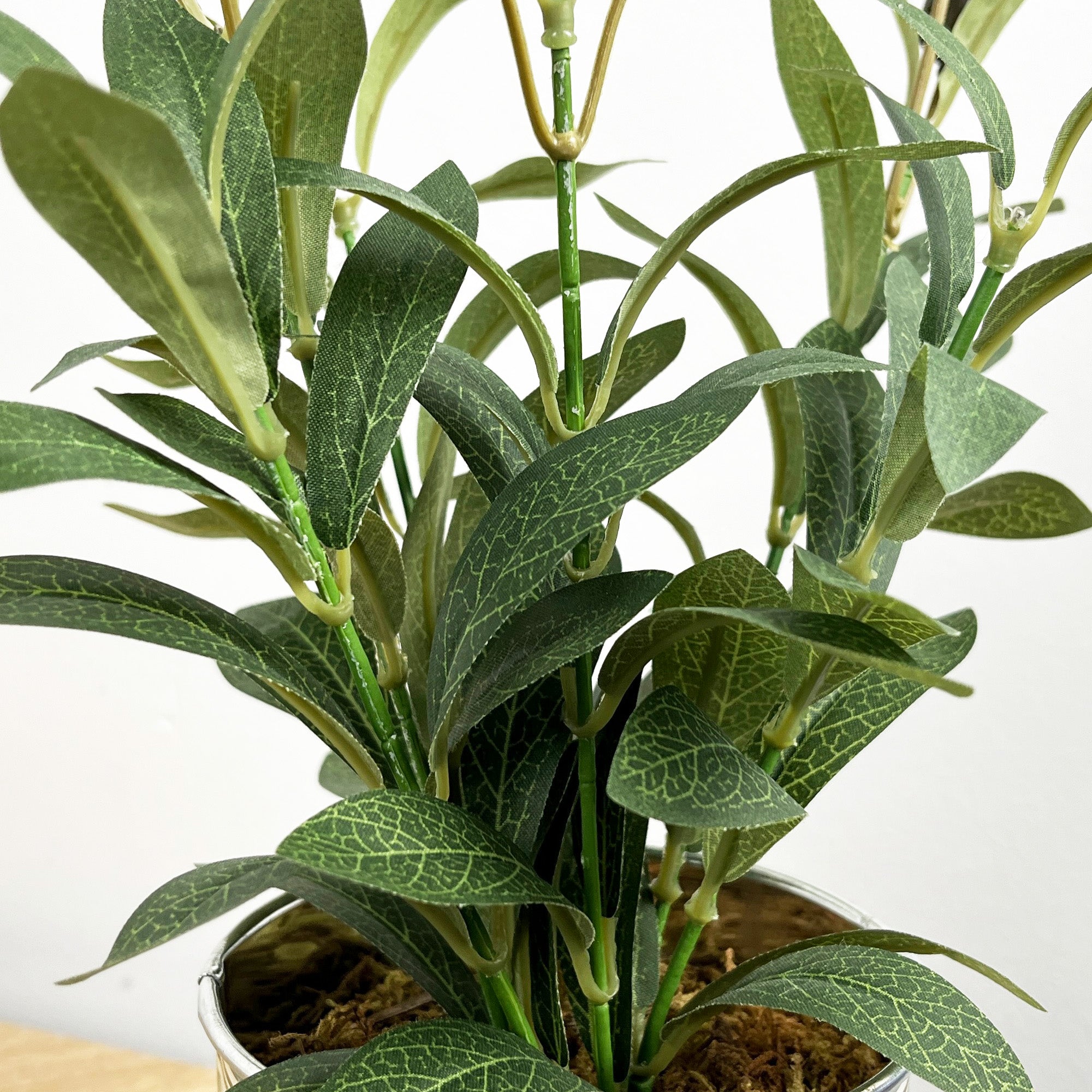 29.5cm Artificial Olive Plant in Vintage Tin Can Plant Pot