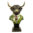 24.5cm Tall Highland Cow Bust Ornament - Resin