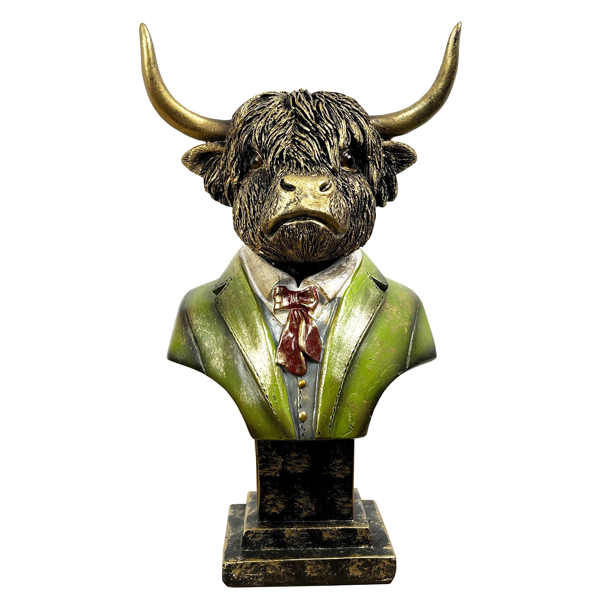 24.5cm Tall Highland Cow Bust Ornament - Resin