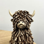 Set of 2 Small Highland Cow Ornaments – Resin