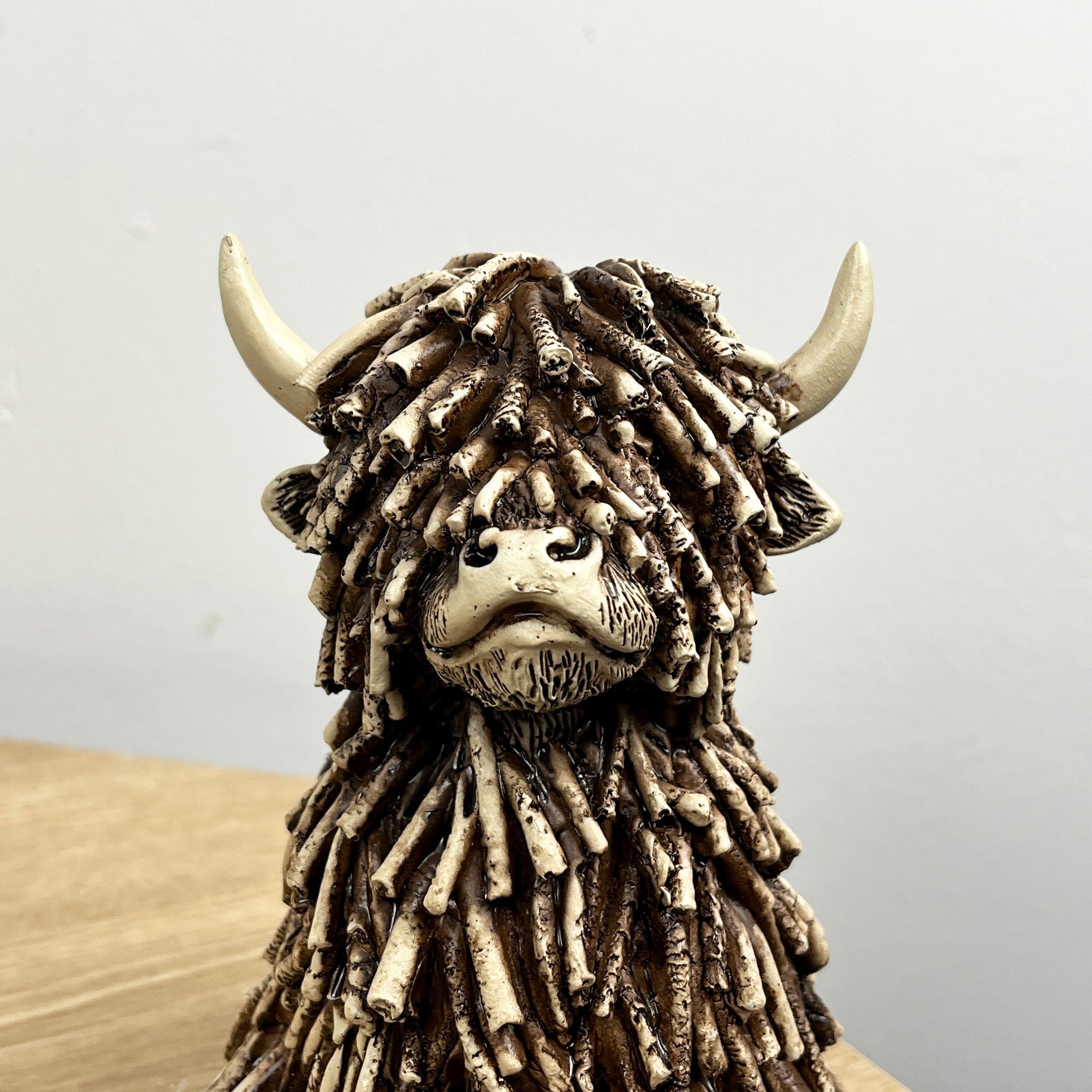 Set of 2 Small Highland Cow Ornaments – Resin