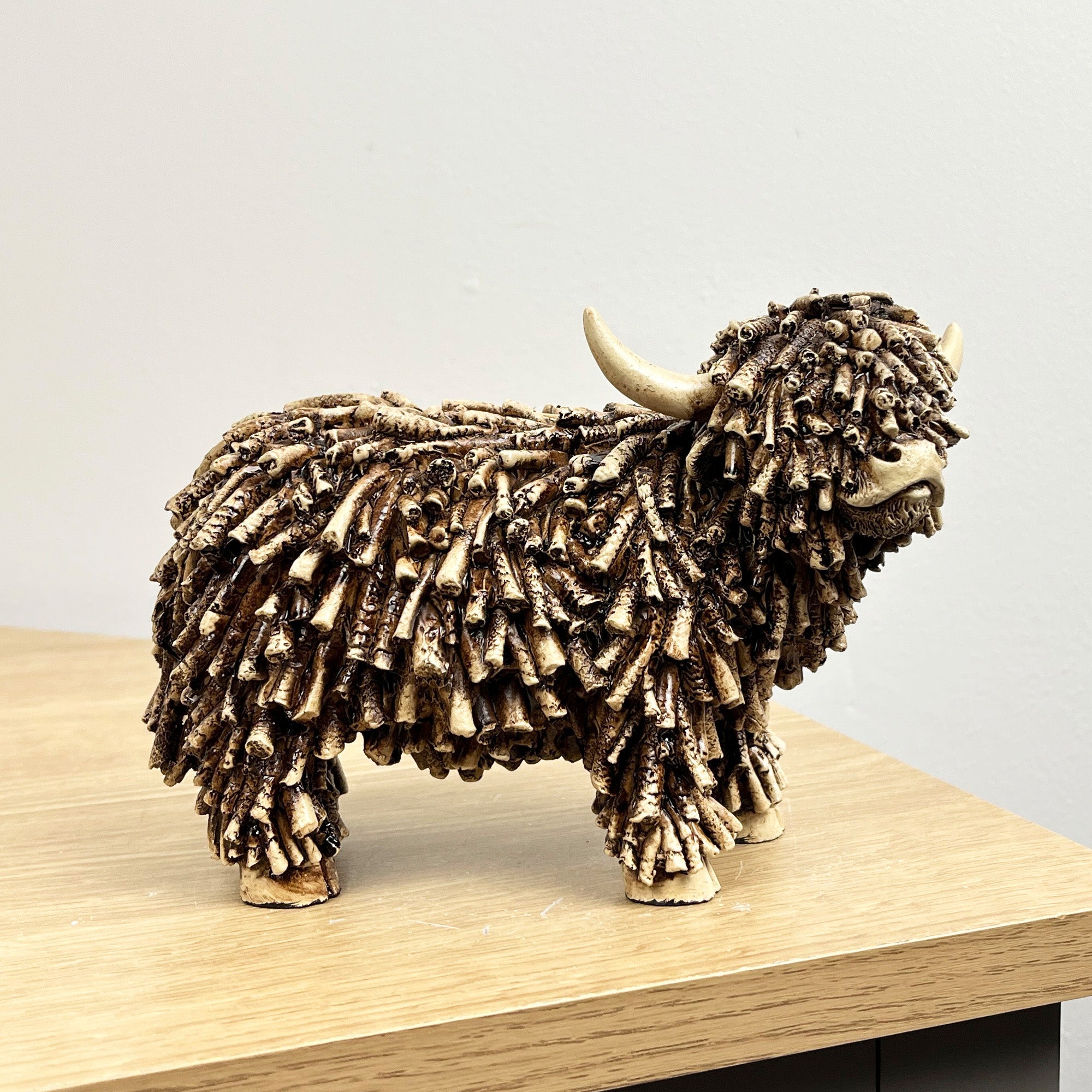 Set of 2 Small Highland Cow Ornaments – Resin