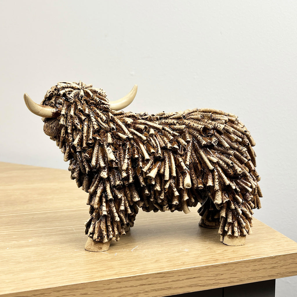 12.5cm Small Highland Cow Ornament / Figurine - Resin