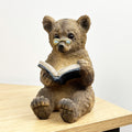 17.5cm Bear Reading a Book Ornament - Resin