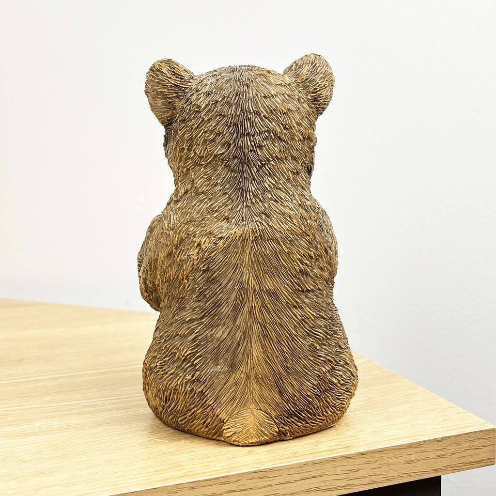 17.5cm Bear Reading a Book Ornament - Resin