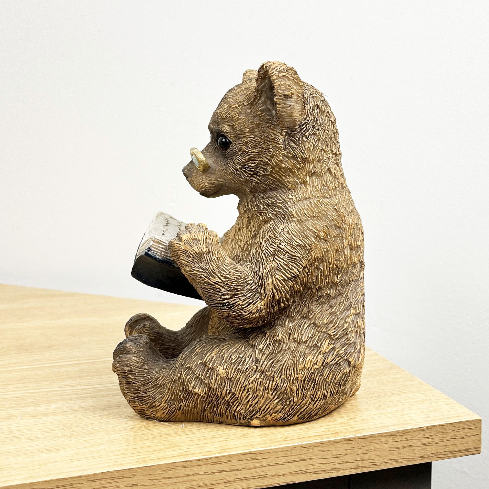 17.5cm Bear Reading a Book Ornament - Resin