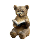17.5cm Bear Reading a Book Ornament - Resin