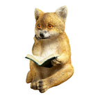 17cm Reading Fox Ornament - Resin