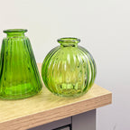3 Piece Glass Bud Vase Set - Emerald Green Mix #1