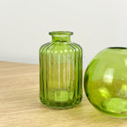 3 Piece Glass Bud Vase Set - Emerald Green Mix #2