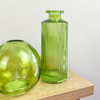 3 Piece Glass Bud Vase Set - Emerald Green Mix #2