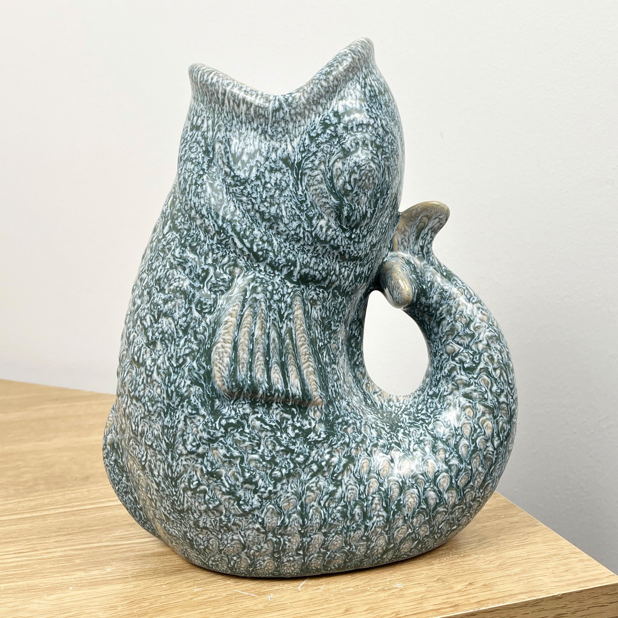 22cm Tall Nautical Fish Jug Ornament - Ocean Blue