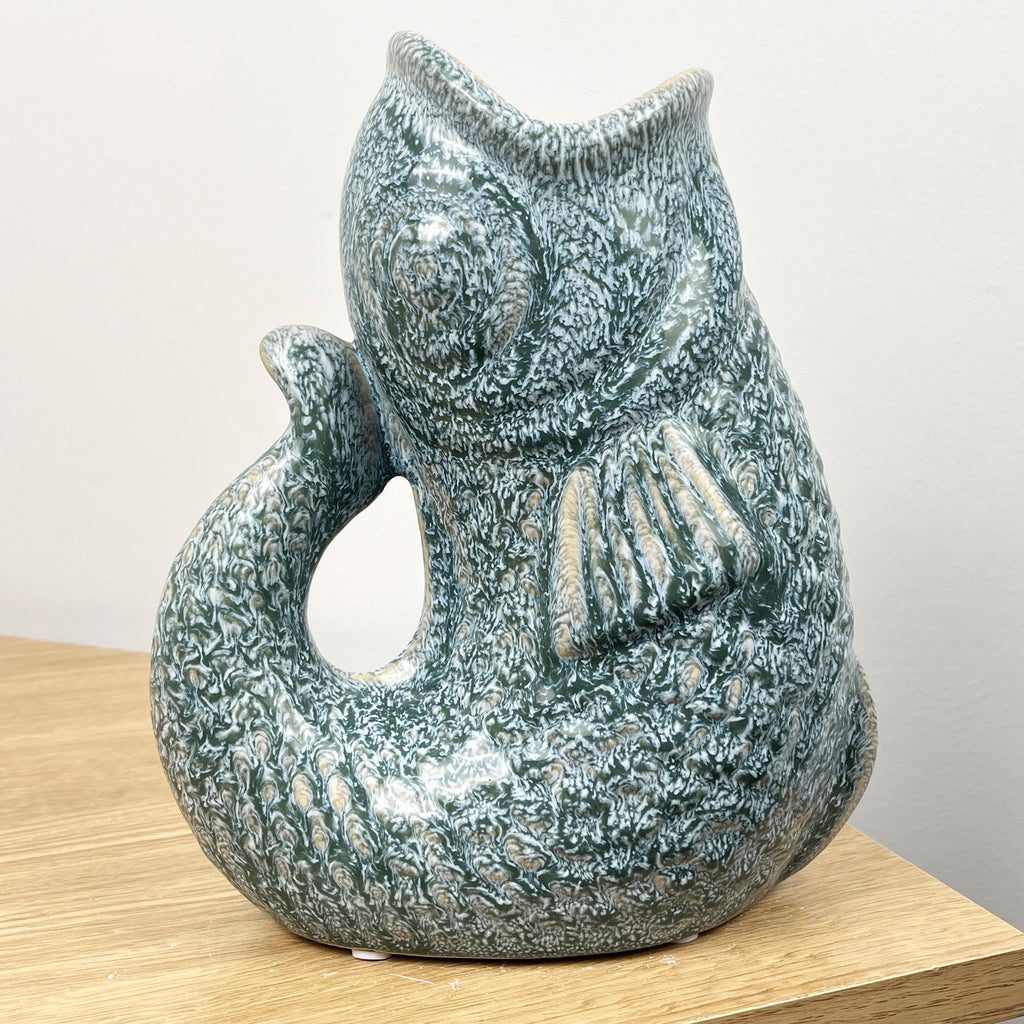22cm Tall Nautical Fish Jug Ornament - Ocean Blue