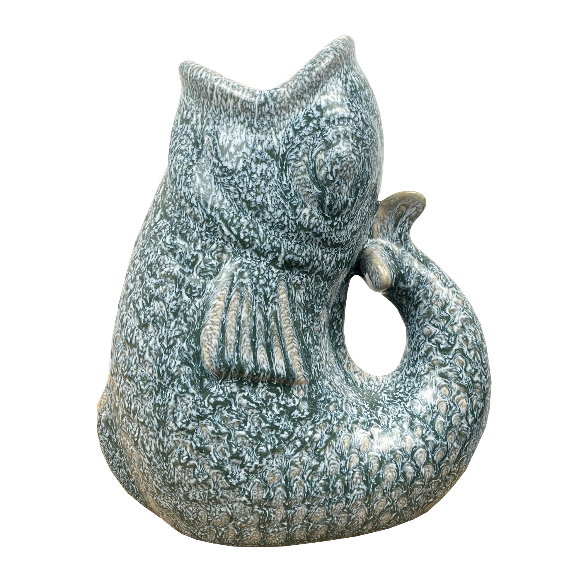 22cm Tall Nautical Fish Jug Ornament - Ocean Blue