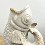 22cm Tall Nautical Fish Jug Ornament - Beige
