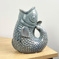 22cm Tall Nautical Fish Jug Ornament - Blue