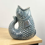 22cm Tall Nautical Fish Jug Ornament - Blue