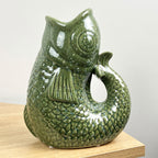 22cm Tall Nautical Fish Jug Ornament - Green