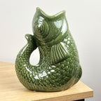 22cm Tall Nautical Fish Jug Ornament - Green