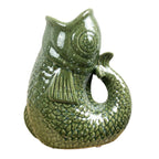 22cm Tall Nautical Fish Jug Ornament - Green