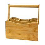 4 Compartment Bamboo Cutlery Storage Caddy Organiser