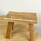 23cm Rectangular Teak Wood Display Stool / Plant Pot Stand