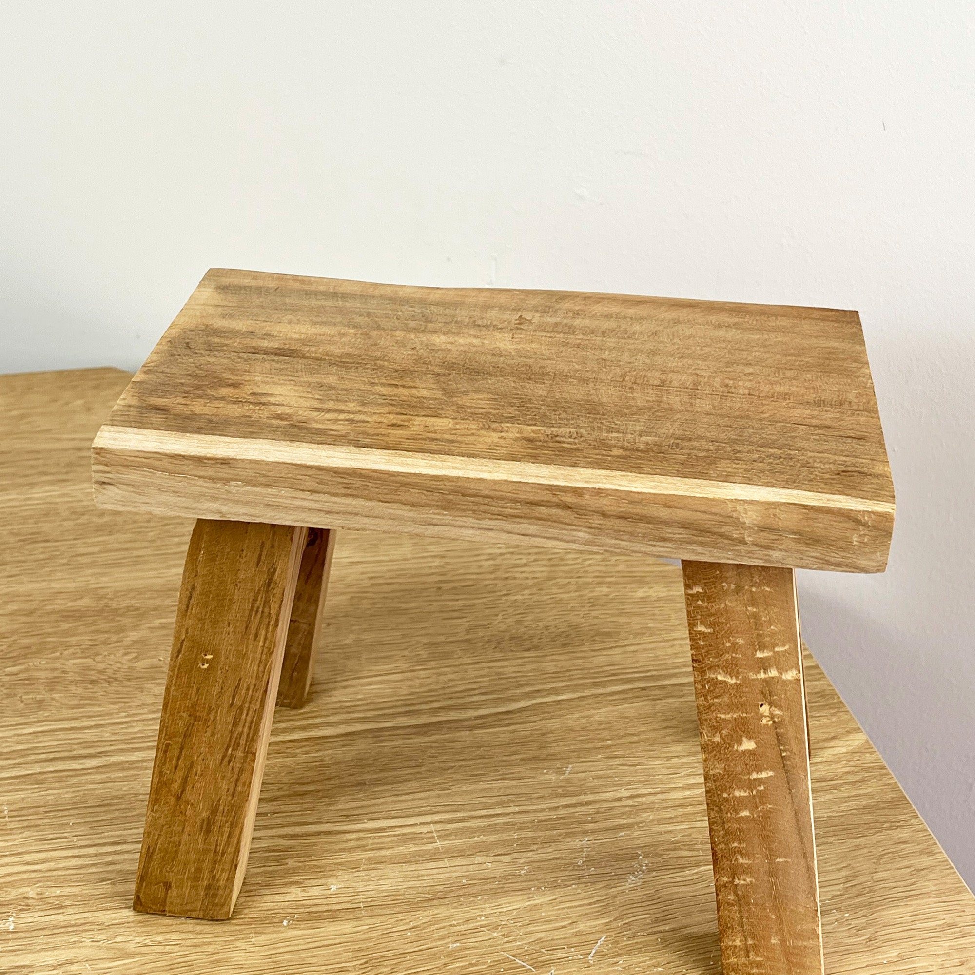 23cm Rectangular Teak Wood Display Stool / Plant Pot Stand
