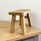 23cm Rectangular Teak Wood Display Stool / Plant Pot Stand