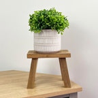 23cm Rectangular Teak Wood Display Stool / Plant Pot Stand