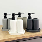 3 Piece Ceramic Bathroom Sink Accessories Set - Grey