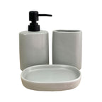 3 Piece Ceramic Bathroom Sink Accessories Set - Grey