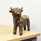 18.5cm Standing Highland Cow Ornament - Resin