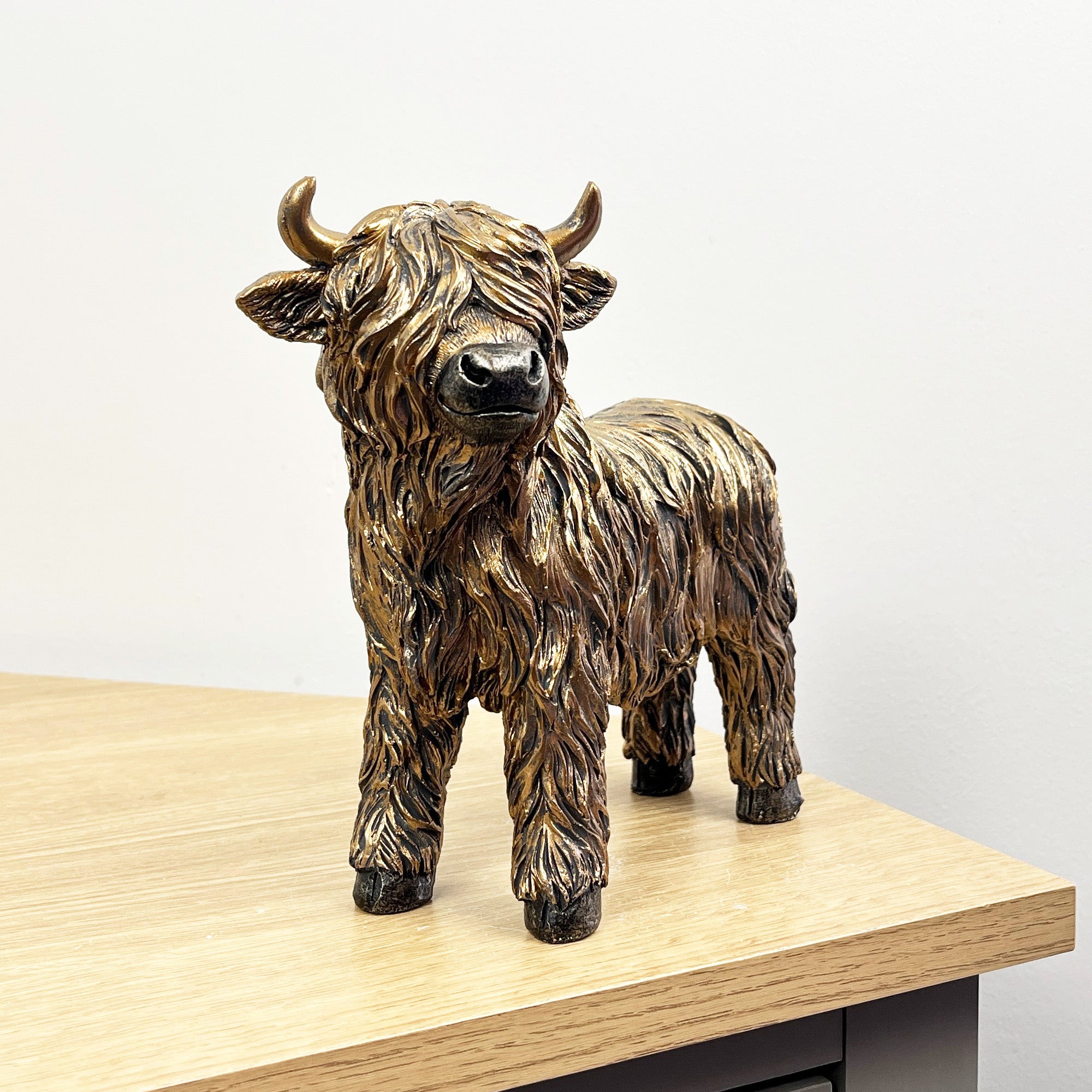 18.5cm Standing Highland Cow Ornament - Resin