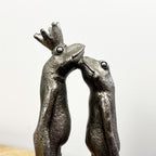 21.5cm Silver Kissing Frogs Ornament - Resin