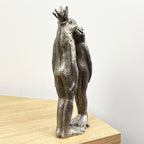 21.5cm Silver Kissing Frogs Ornament - Resin