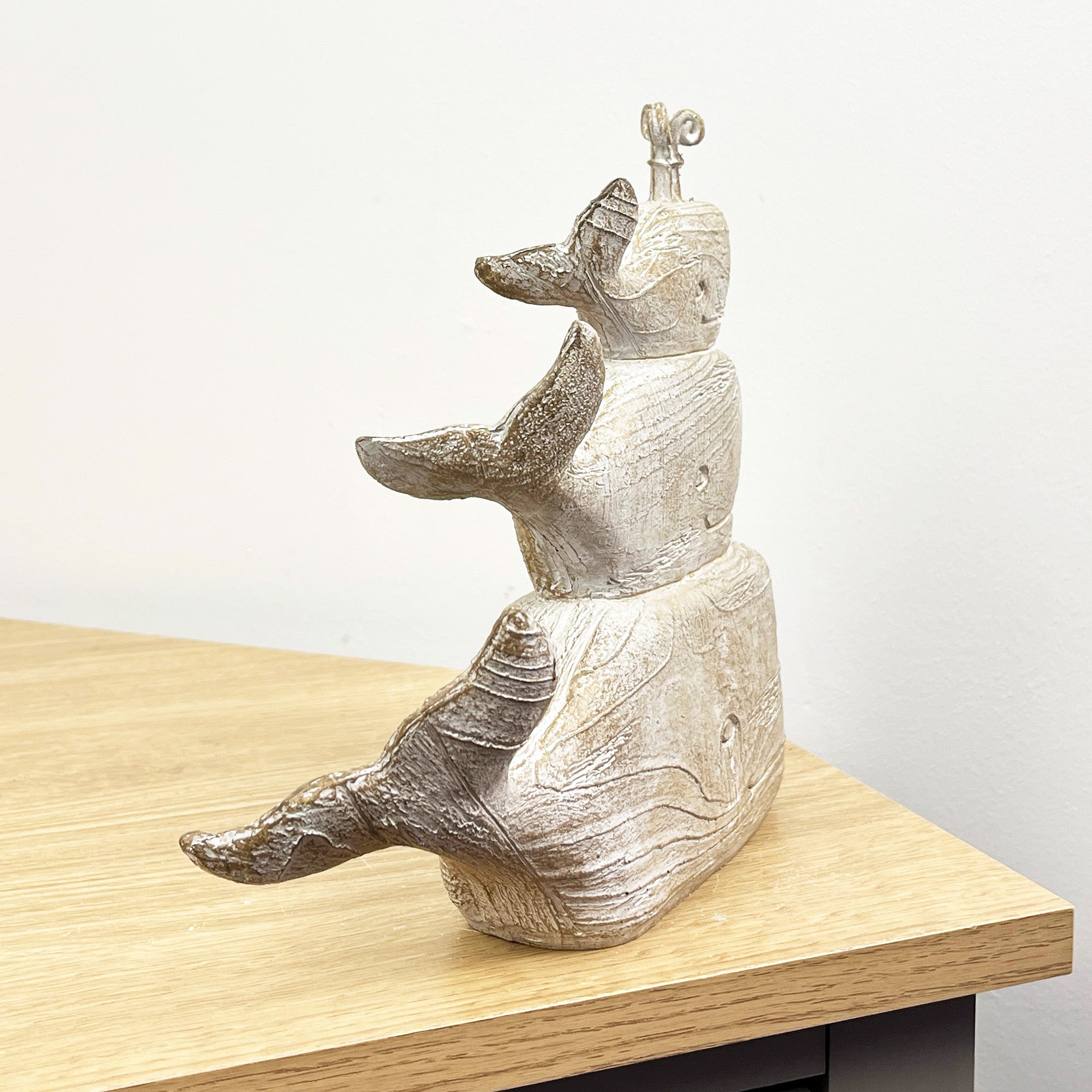 21cm Tower of 3 Whales Ornament - Resin