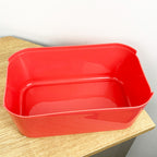 33cm x 12cm Peach Plastic Bread Bin with Wooden Lid