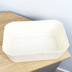 33cm x 12cm Cream Plastic Bread Bin with Wooden Lid