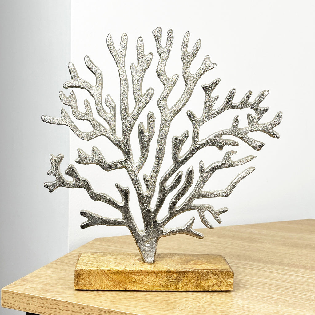 25.5cm Metal Coral Ornament on Stand