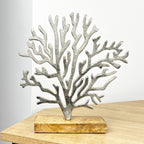 25.5cm Metal Coral Ornament on Stand