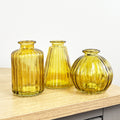 3 Piece Glass Bud Vase Set - Yellow Mix #2